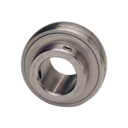 Iptci Insert Ball Bearing, Stainless, Set Screw Lock, 2 Triple Lip Seals, 1.25 in Bore, 72 mm OD SUC207-20L3